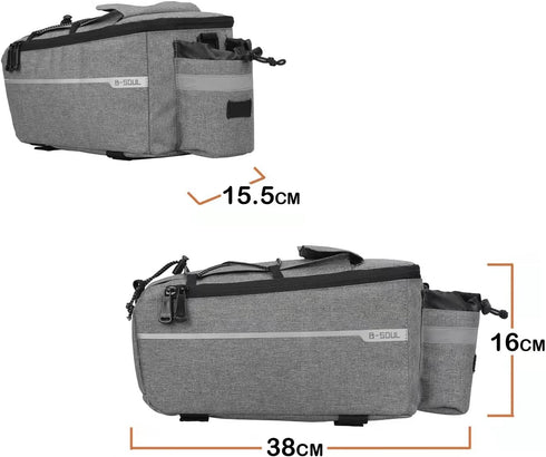 ZTZ Bike Rack Bag, Insulated Bicycle Rear Seat Cargo Bag, 8L Waterproof Storage Luggage Bag with Reflective Stripes