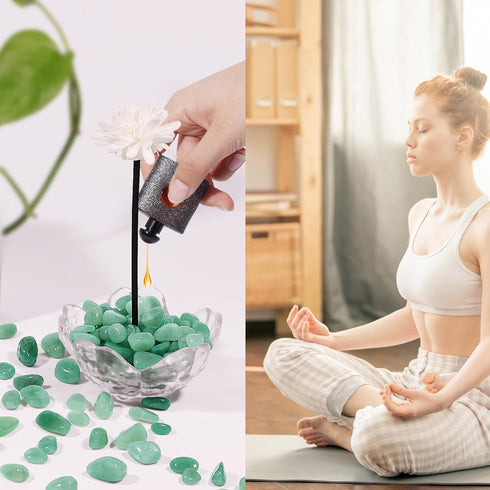 Green Aventurine Crystal Chips 1lb - 500+ Pcs Natural Tumbled Stones for Healing Crystals & Fish Tank Rocks