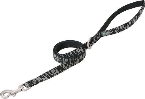 Patterned Dog Leash, Black/Gray Digital, 3/4" x 4'