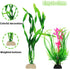 Fish Tank Accessories, 9pcs Green Decorations Plants and Cave Rock Decor Set for Aquarium, Plastic Plants for Fish Tank