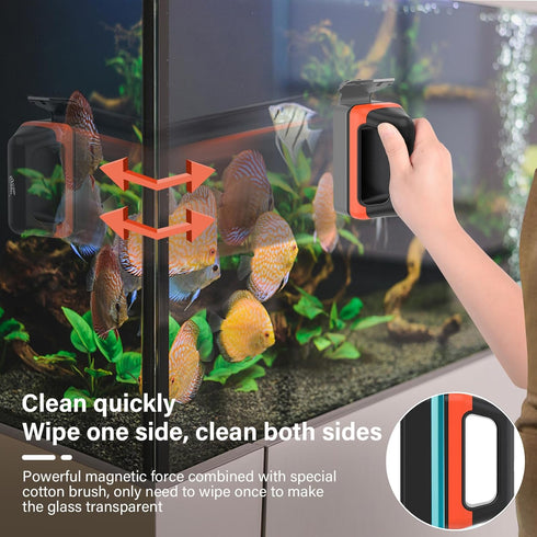 hygger Fish Tank Magnetic Glass Cleaner, Two Detachable Algae Scraper for Small Aquariums