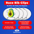 (4pcs) bibSNAPS Race Bib Clips - Safety Fasteners, Secures Running, Marathon, Cycling & Event Number, Non Magnetic