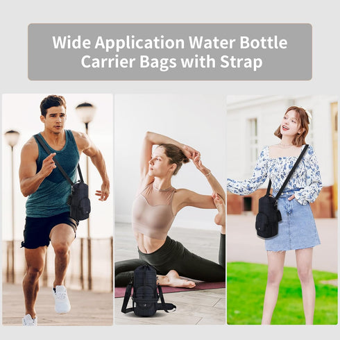 40oz Water Bottle Carrier Bag Insulated with Phone Pocket Quilt Water Bottle Holder Pouch, Daily Use Sling Bag