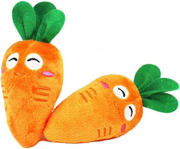 1Pc Orange Soft Puppy Chew Toy, Cute Carrot Plush Squeaker for Dog Cat Birthday Xmas Gifts