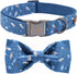 Elegant Little Tail Dog Collar with Bow, Adjustable Cotton & Webbing Bowtie Dog Collars for Small, Medium, Large Dogs