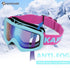 Karsaer Anti-Fog Ski Goggles, 100% UV Protection Snowboard Goggles, Bendable Dual-Lenses for Men Women Youth