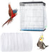 Adjustable Bird Cage Seed Catcher, Net Cover for Parrot, Parakeet, Macaw Cages, White Skirt Guard