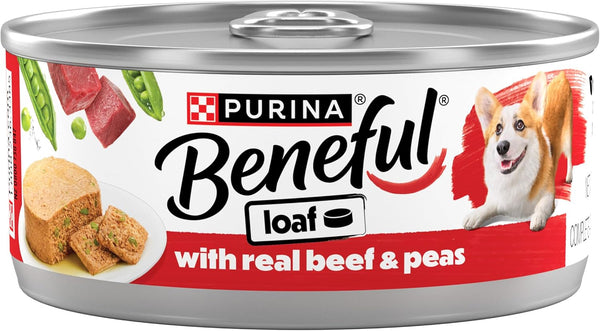 Purina Beneful with Real Beef and Peas Wet Dog Food Loaf -
