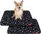 Dog Crate Mat (30" X 19") 2 Pack, Soft Bed Mat with Cute Prints, Anti-Slip Bottom, Machine Washable, Black