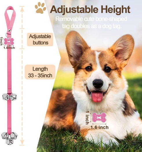 2 Pack Dog Door Bells Dog Doorbell to go Outside Puppy Train Bell for Dogs to Ring to go Potty Puppy Toilet Training
