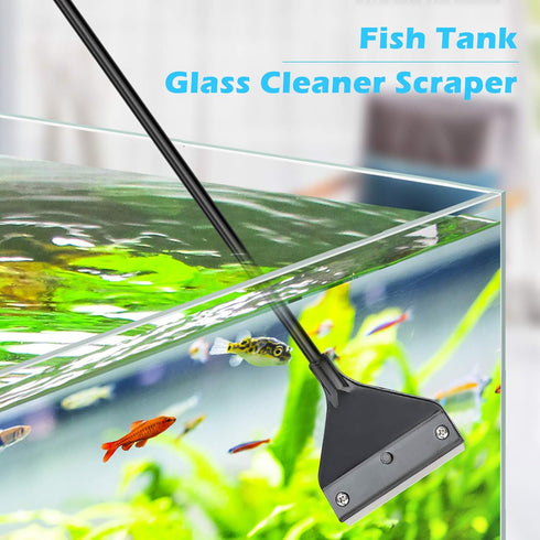 Algae Scraper for Glass Aquariums, 10 Stainless Steel Blades, Fish Tank Cleaner, Aquarium Algae Scrapers.
