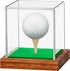Clear Acrylic Golf Ball Display Case with Wood Base & Tee, Memorabilia