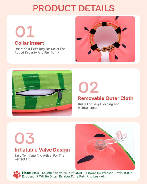 MIDOG Dog Cone Collar for Large Medium Dogs, Soft Inflatable Dog Cone Alternative After Surgery, Adjustable Protective