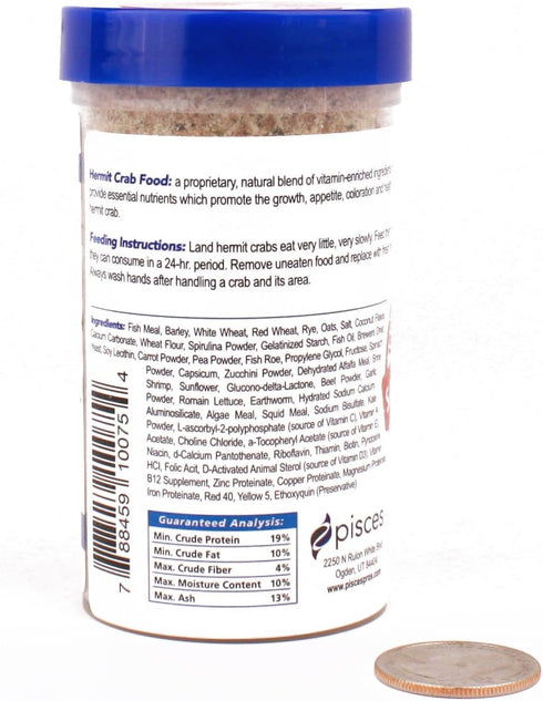 (2.25 oz) HBH Variety Bites Hermit Crab Food - Hermit Crabs Need A Nutritious Diet to Ensure Lively Behavior and Growth