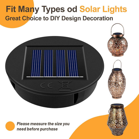 4 Pack 8 3.15in Replacement Solar Light Parts, Solar Lights Replacement Top, lumens, Waterproof Battery Box Top DIY
