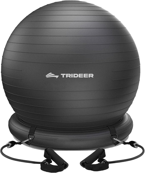 Trideer Ball Chair - Yoga Ball with Base & Bands for Home
