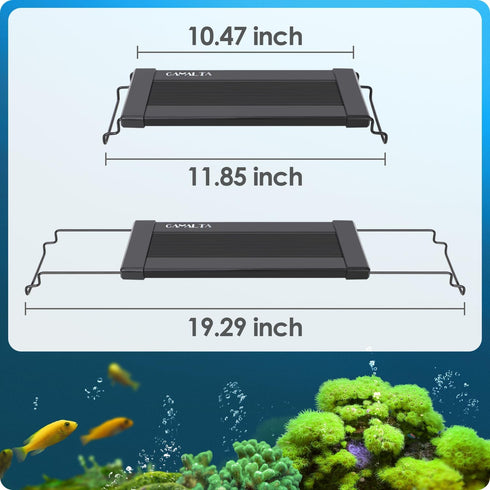 14W Aquarium Light with 24/7 Natural Mode - Adjustable Timer, Expandable Bracket, 7 Color Brightness for 12~18IN Fish