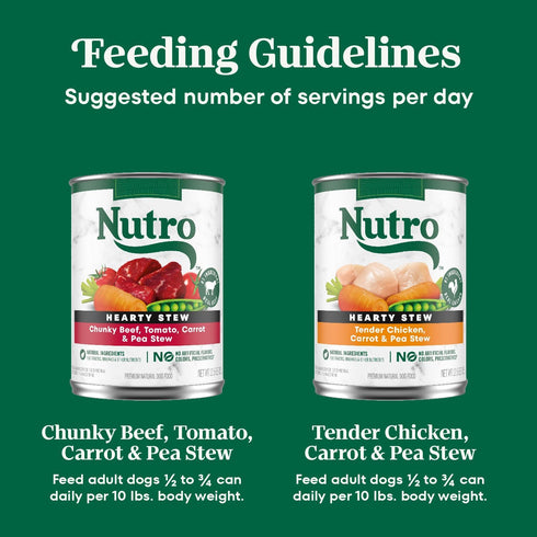 Pack, 12.5 oz (12 Count, Pack 1) Nutro Hearty Stew Canned Wet Dog Food, Natural Grain Free Dog Food Wet Cuts in Gravy