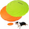 PrimePets Dog Frisbees, 2 Pack, 7 Inch Durable Flying Discs for Water, Pool, and Beach (Orange and Green)
