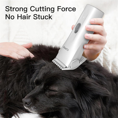 White,TS006 Prowerful Home Professional Dog Grooming Kit Clipper Low Noise USB Rechargeable Gifts for Dog Cat