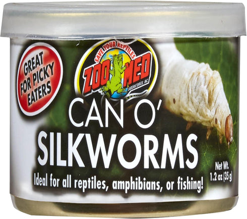 Zoo Med Can O' Silkworms, Bearded Dragon Food, 1.2 oz.
