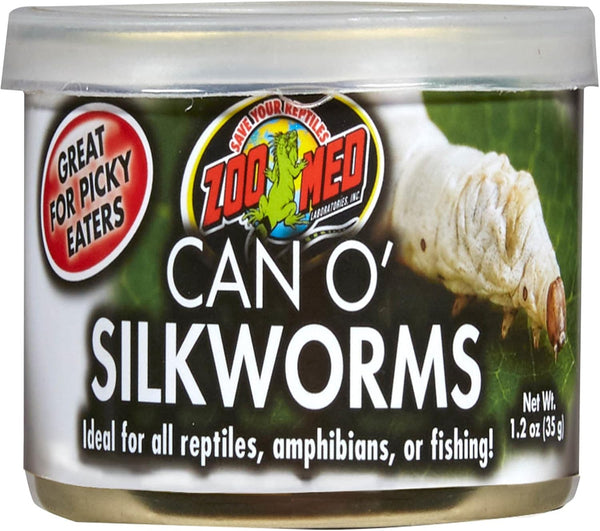 Zoo Med Can O' Silkworms, Bearded Dragon Food, 1.2 oz.