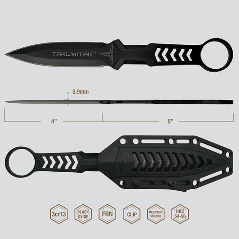 Hunting Survival Knife | 9" Full Tang Fixed Blade Knives Camping Gear with Extra Set of FRN Sheath