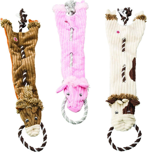 SPOT Skinneeez Barnyard Tug Dog Toy, 23 Inch, Stuffing-Free, Rope Design for Strong Chewers, Squeaker & Crinkle