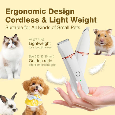 Petium 4-in-1 Trimmer,USB-C IPX4 Cats,6 Dog Grooming Clippers Kit-Quiet Dog Nail Grinder & Paw Rechargeable Cordless