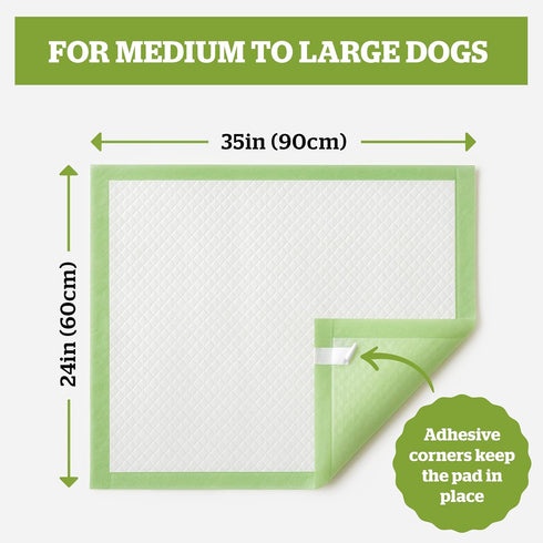 40-Count (24x35in) Pogis Potty Pads with Sticky Tabs XL, Super Absorbent, Odor Blocking