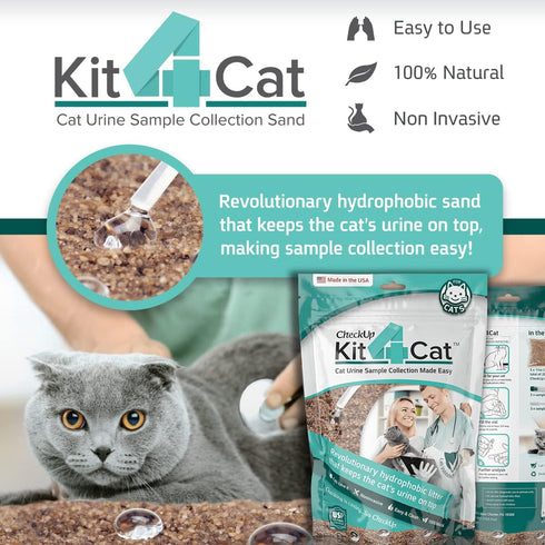 2lb Hydrophobic Cat Litter for Urine Collection, 3 x 11oz Bags - Collect Cat Urine Sample for Test