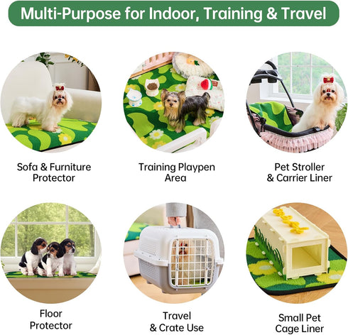 18"x24", 2 Pack Qeils Reusable Puppy Pads for Small Dogs, Washable Pee Pads with Non-Slip , Absorbent Leakproof Mat