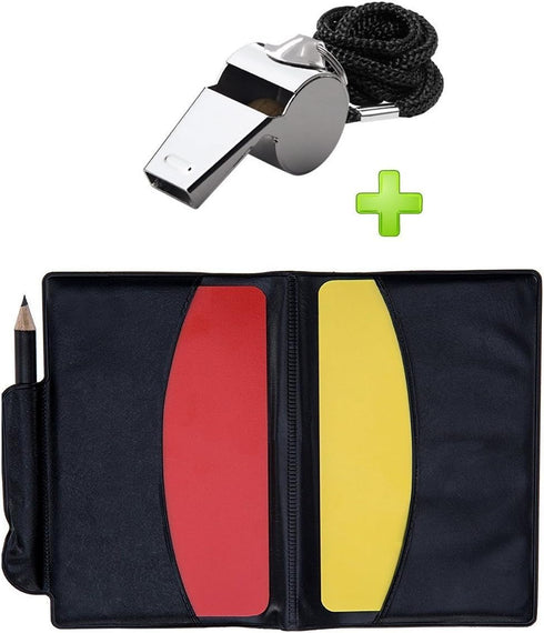 Golvery Soccer Referee Kit - Metal Whistle with Cards Set, Ideal for Game Sports