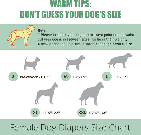 (3 Pack), wegreeco Washable Dog Diapers Highly Absorbent Dog Diapers for Female Dogs, Female Dog in Heat, or Excitable