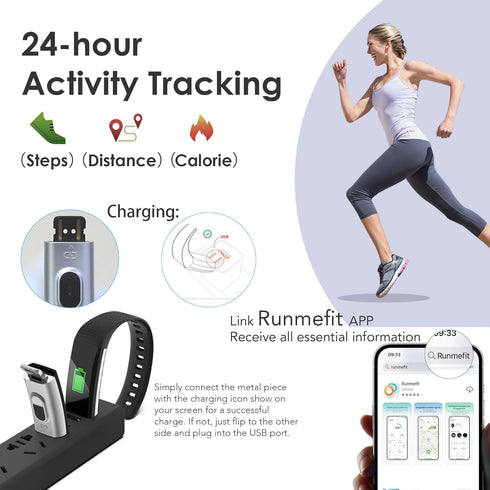 threesheep Fitness Tracker for Men and Women, Waterproof Fitness Watch with Activity Tracker and Sleep Monitor for