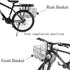 Rust Proof Folding Bike Front Basket, Detachable Rear Bike Basket with Handles, Easy Installation for Mountain Bike