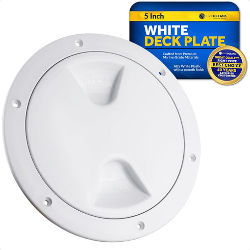 Five Oceans Marine Hatch - Boat Access Round Inspection Deck Plate with Detachable Cover, UV Resistant ABS