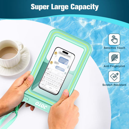JOTO IP68 Large Waterproof Floating Phone Pouch, Big Dry Bag for iPhone 14 13 12 11 Pro Max Galaxy S23 Ultra S22 S21