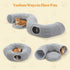 PEQULTI Cat Donut Tunnel with Bed for Indoor Cats, Cat Play Tunnel with Washable Soft Plush Mat, Round Tube Toys Cute