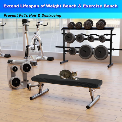 Easecos Weight Bench Cover, Gym & Workout Bench Protective Cover for Flat Exercise Sit-up Fitness Bench - Stretchy