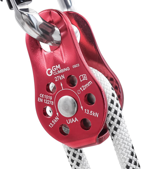GM CLIMBING Fixed Micro Pulley 27kN CE UIAA Certified for Slack Tending