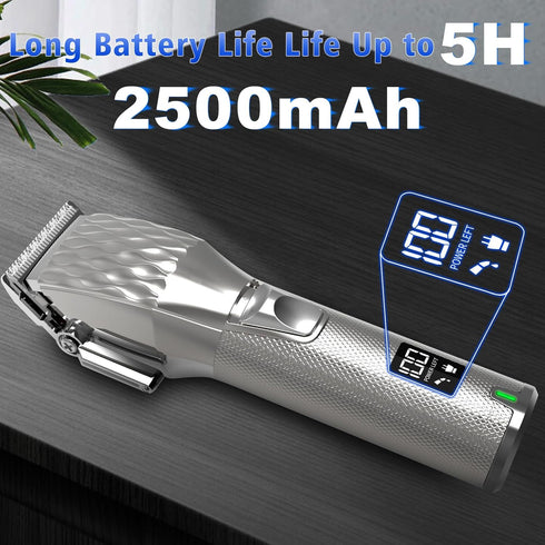 Trimmer 6 2500mAh 0.8lbs Rechargeable Horses Clippers, Cordless Pet Hair Shaver with Guide Guards, Large Battery