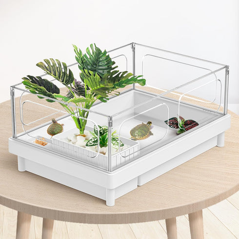 Reptile Artificial Plants, Terrarium Decorations Supplies, Aquarium Fish Tank Plant, Amphibian Habitat Accessories (L