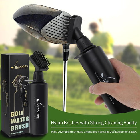 Golf Club Cleaner Brush with Retainer Clip, 8 Ounces Leakproof Water Brush, Nylon Golf Accessories Gift for Men