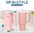 Pup Cup Tumbler Plush Dog Toy, Cute Funny Squeaky Parody Gift (Pink Peach Dust)