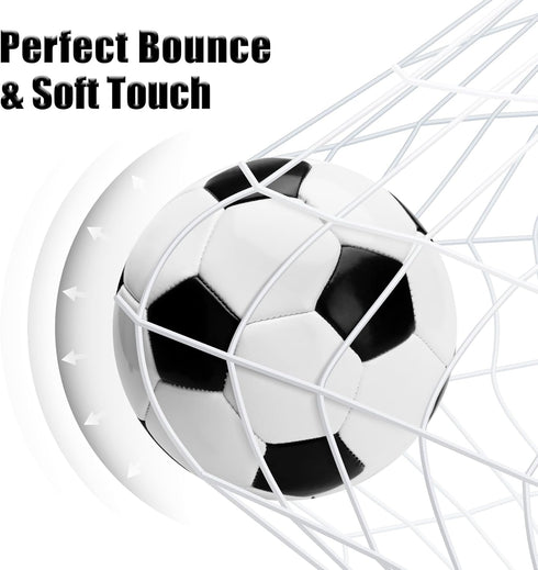 Size 5 Soccer Balls with Pump, Indoor Outdoor Sports Play Balls for Kids Teens Youths Adults (White and Black 2 Pcs)