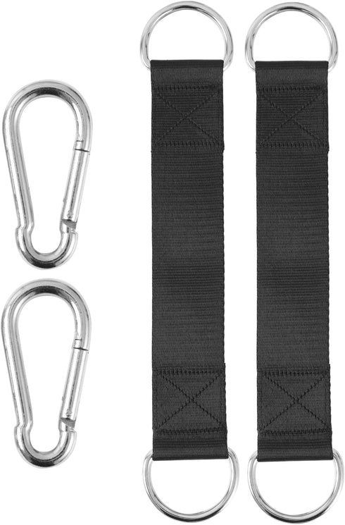 Pair of Outdoor Hanging Straps with Carabiner - Holds 150kg/330lbs, Straps Hanging Kit for Camping, Gym Bar Attachments