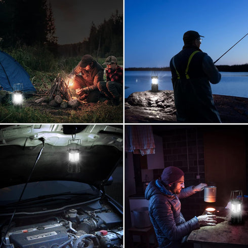 Lepro LED Camping Lanterns, Battery Powered, Collapsible, IPX4 Water Resistant Portable Lights for Emergencies