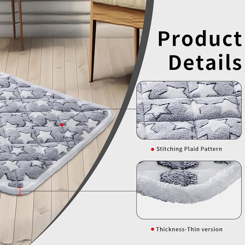 Dog Crate Mats - Soft Reversible Dog Bed Mat, 24x16 Inch, Machine Washable for Small Dogs