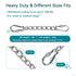 Dog Collar Safety Clip, Heavy Duty Chew Proof Prong Collar Backup Clasp, Stainless Steel Connector for Harness, 8in